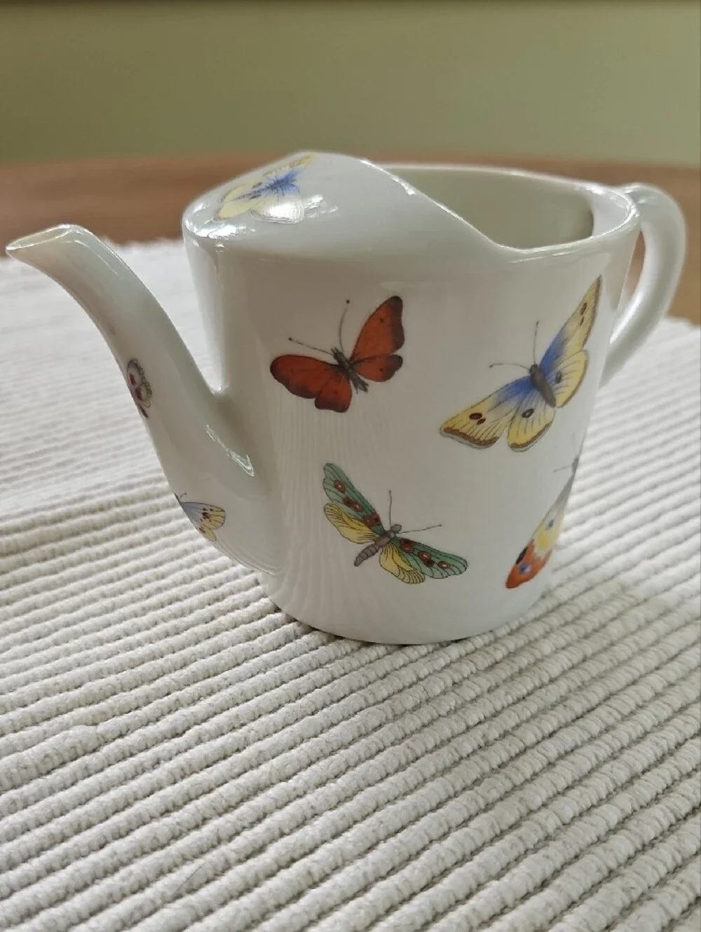 Vintage 1965 Hand-Painted Butterfly Porcelain Creamer – Signed